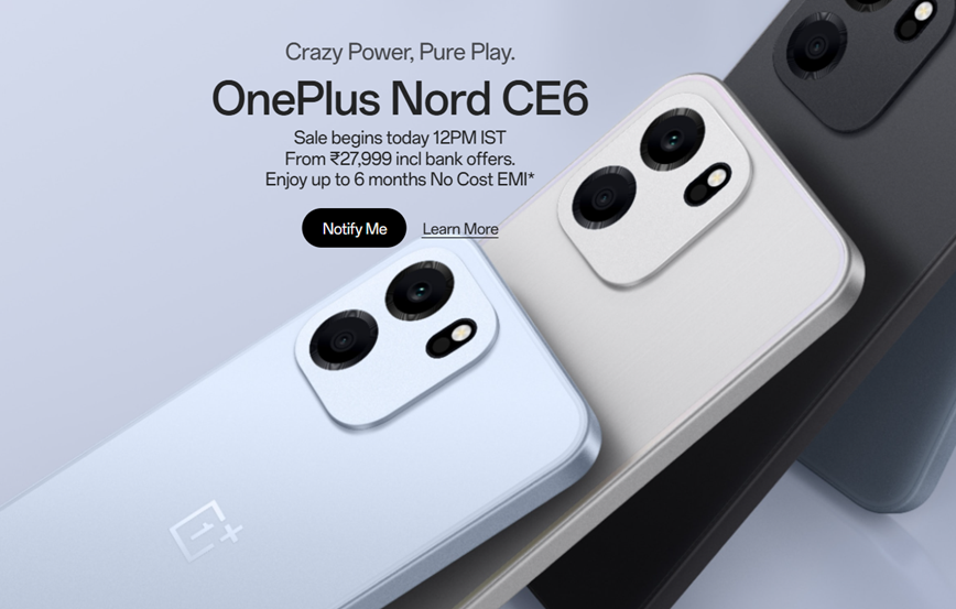 OnePlus Nord CE 6 Sale Starts Today in India. (Image credit - OnePlus)
