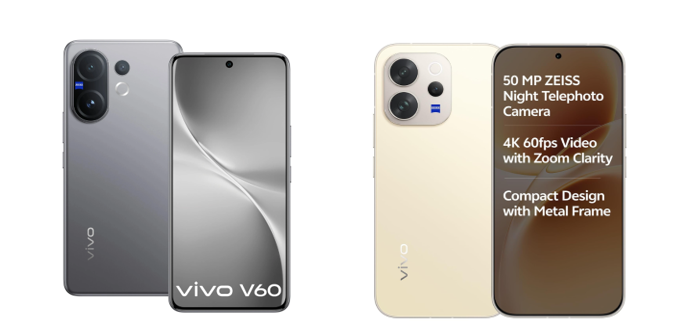 Vivo V60 (left) and Vivo V70 (right).