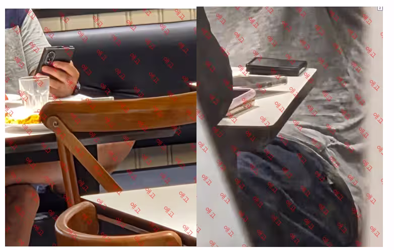 Galaxy Z Fold 8 spotted in public being used by an alleged Samsung employee at a restaurant in South Korea. (Credit - DCInside)