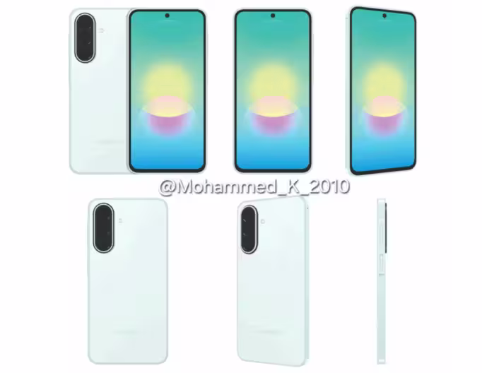 Samsung Galaxy A27’s previously leaked renders in Mint colour. (Image credit - @Mohammed_K_2010 on X)