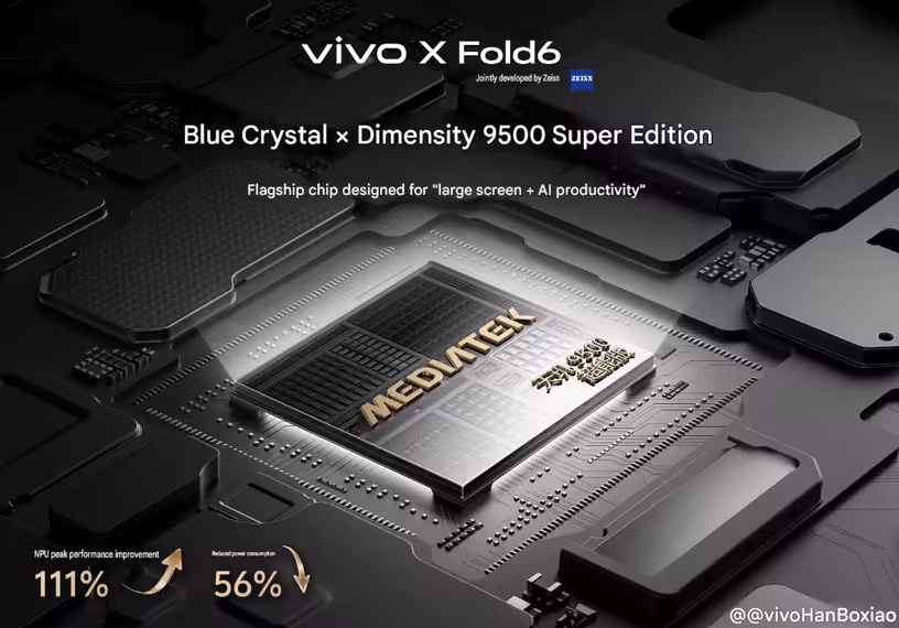 Vivo X Fold 6 teaser confirmed chipset details. (Image credit - Vivo)