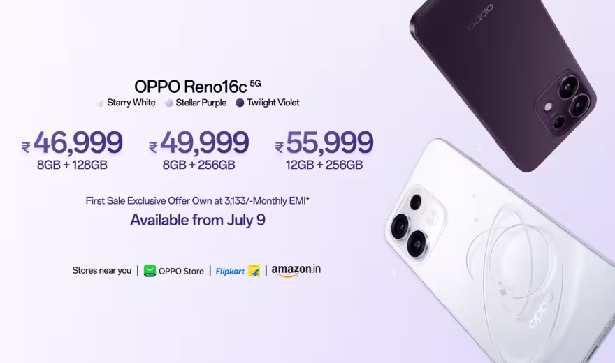 Oppo Reno 16c prices. (Image credit - Oppo)