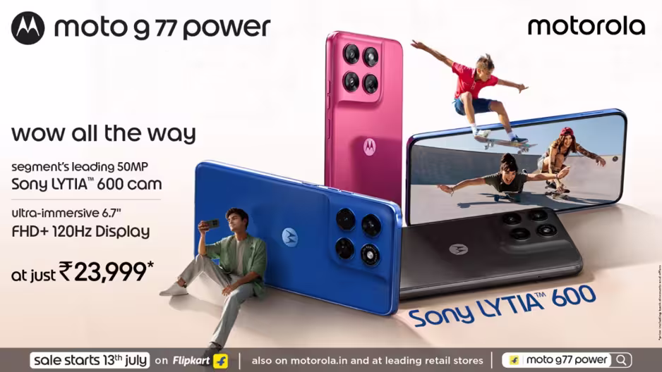 Moto G77 Power has been officially unveiled in India. (Image credit - Moto)