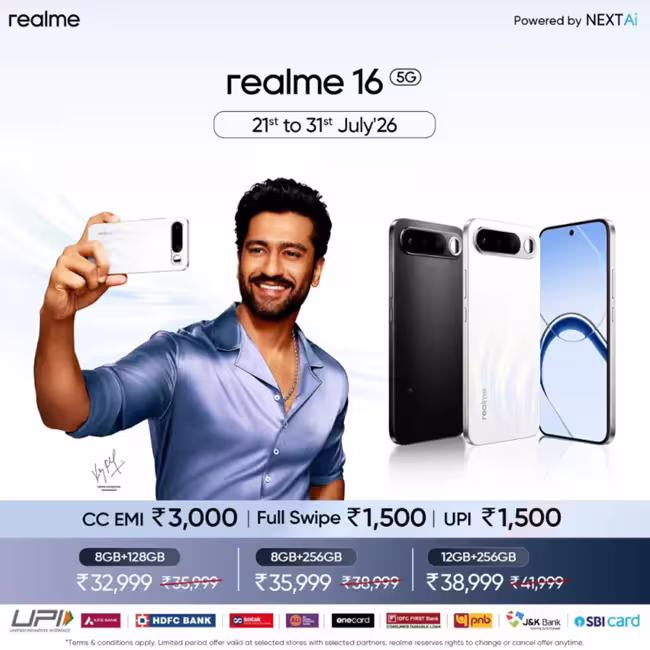 Realme 16 5G Gets Flat ₹3,000 Price Cut. (Image credit - Realme)