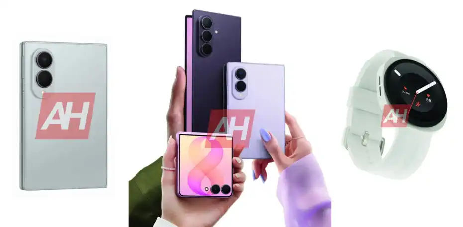 Samsung Galaxy Z Fold 8, Flip 8, Watch 9 and Watch Ultra 2 renders leaked. (Credit - Android Headlines)