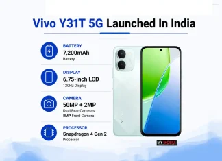 Vivo Y31T 5G Launched In India With 7,200mAh battery, 50MP Dual Rear Cameras and 120Hz display Vivo Y31T 5G Launched In India