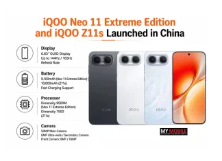 iQOO Neo 11 Extreme Edition and iQOO Z11s Launched in China: Specifications and Price iQOO Neo 11 Extreme Edition and iQOO Z11s Launched