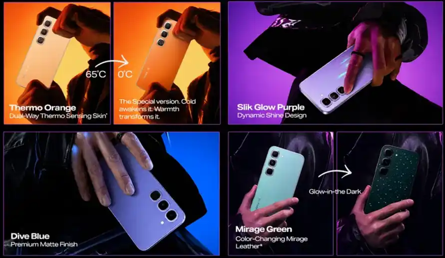 Infinix HOT 70 Pro 5G colour and finishes. (Image credit - Infinix)