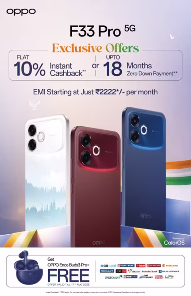 OPPO F33 Pro 5G offer teaser.
