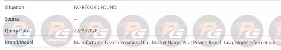 Lava Virat Power Spotted on IMEI database (PassionateGeekz)