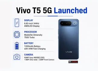 Vivo T5 5G Launched With 144Hz AMOLED Display, Dimensity 7500 Turbo and 7,050mAh Battery