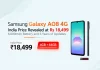 Samsung Galaxy A08 4G India Price Revealed at Rs 18,499: 6,000mAh Battery and 6 Years of Updates
