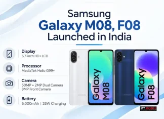 Samsung Galaxy M08, F08 Launched in India With 6,000mAh Battery, 50MP Camera and 6 Years of Updates
