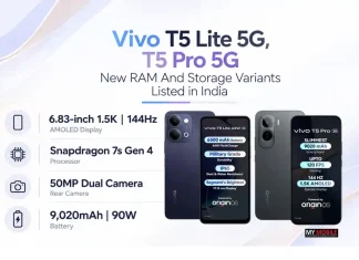Vivo T5 Lite 5G, T5 Pro 5G New RAM And Storage Variants Listed in India Vivo T5 Lite 5G, T5 Pro 5G