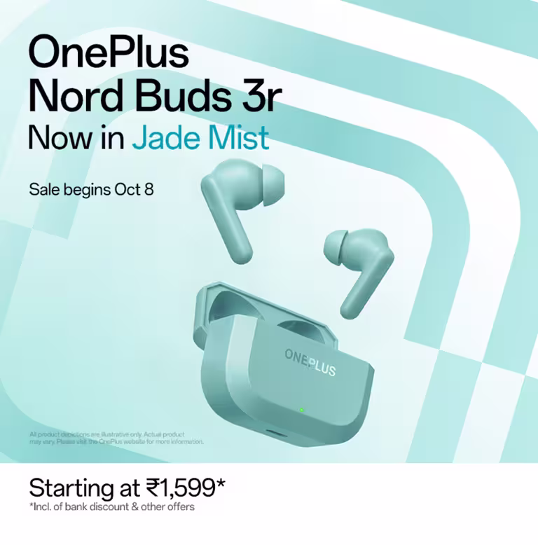 OnePlus Nord Buds 3r’s new Jade Mist Colour teaser. (Image credit: OnePlus)
