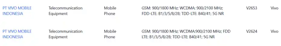Vivo X500 FE and V80 FE bagged Indonesia's TKDN. (screenshot by @ZionsAnvin on X)