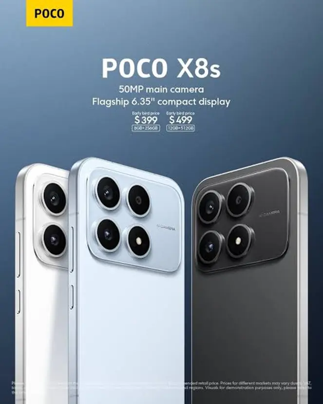 POCO 8Xs starts at USD 399