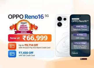 Amazon Great Indian Festival 2026: OPPO Reno16 at Rs 66,999 Gets Rs 9,714 Discount