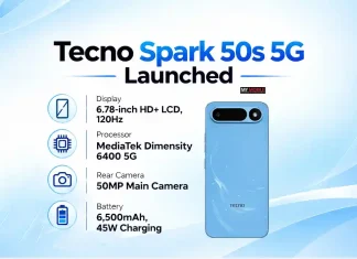 Tecno Spark 50s 5G Launched With 6,500mAh Battery, Dimensity 6400 Chipset and Military-Grade Protection
